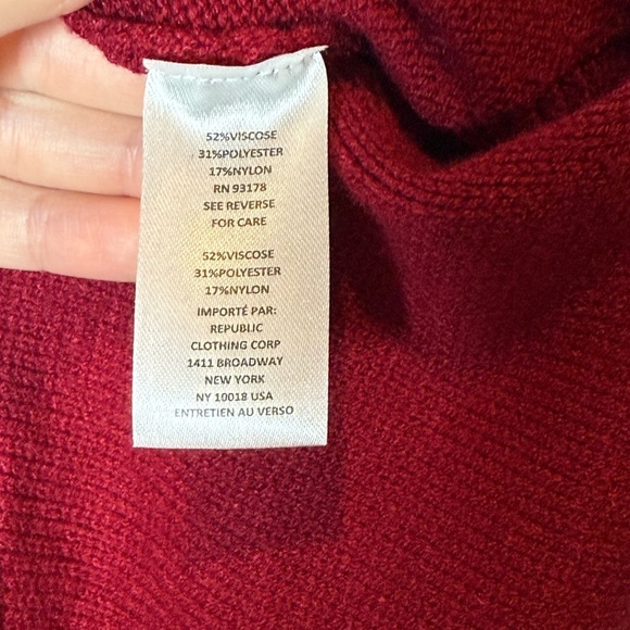 Joie Red V-Neck Sweater with Balloon Sleeves size XL - Picture 10 of 12